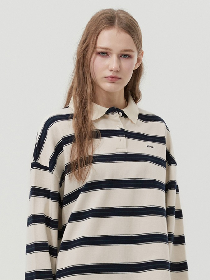 STRIPE RUGBY T-SHIRT [IVORY] 5,085円