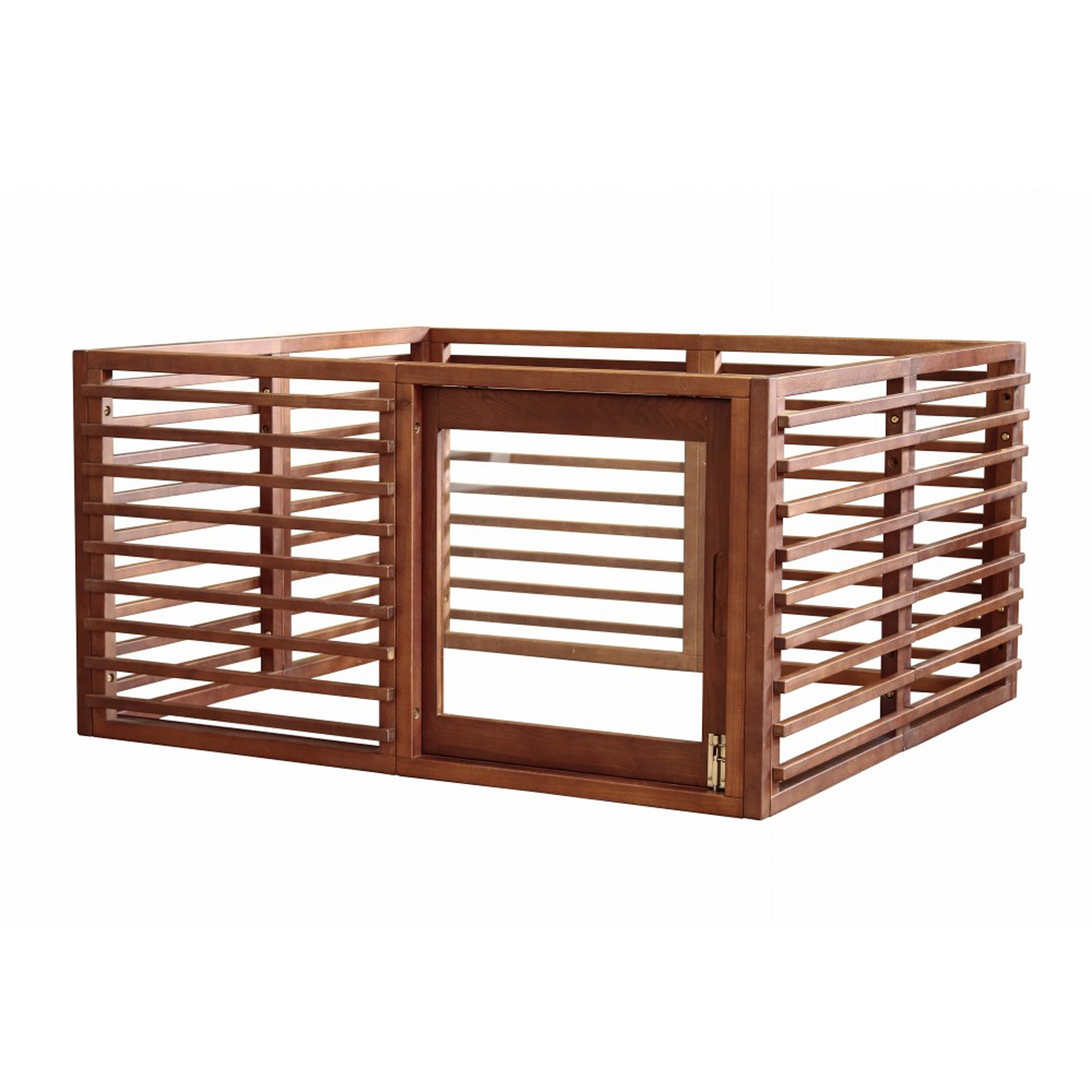 LLサイズ】 ペットサークル ペットケージ 天然木 幅120 奥行110.8 屋内 犬 猫 小動物 小型犬 ケージ サークル Wancage+ ワンケージプラス