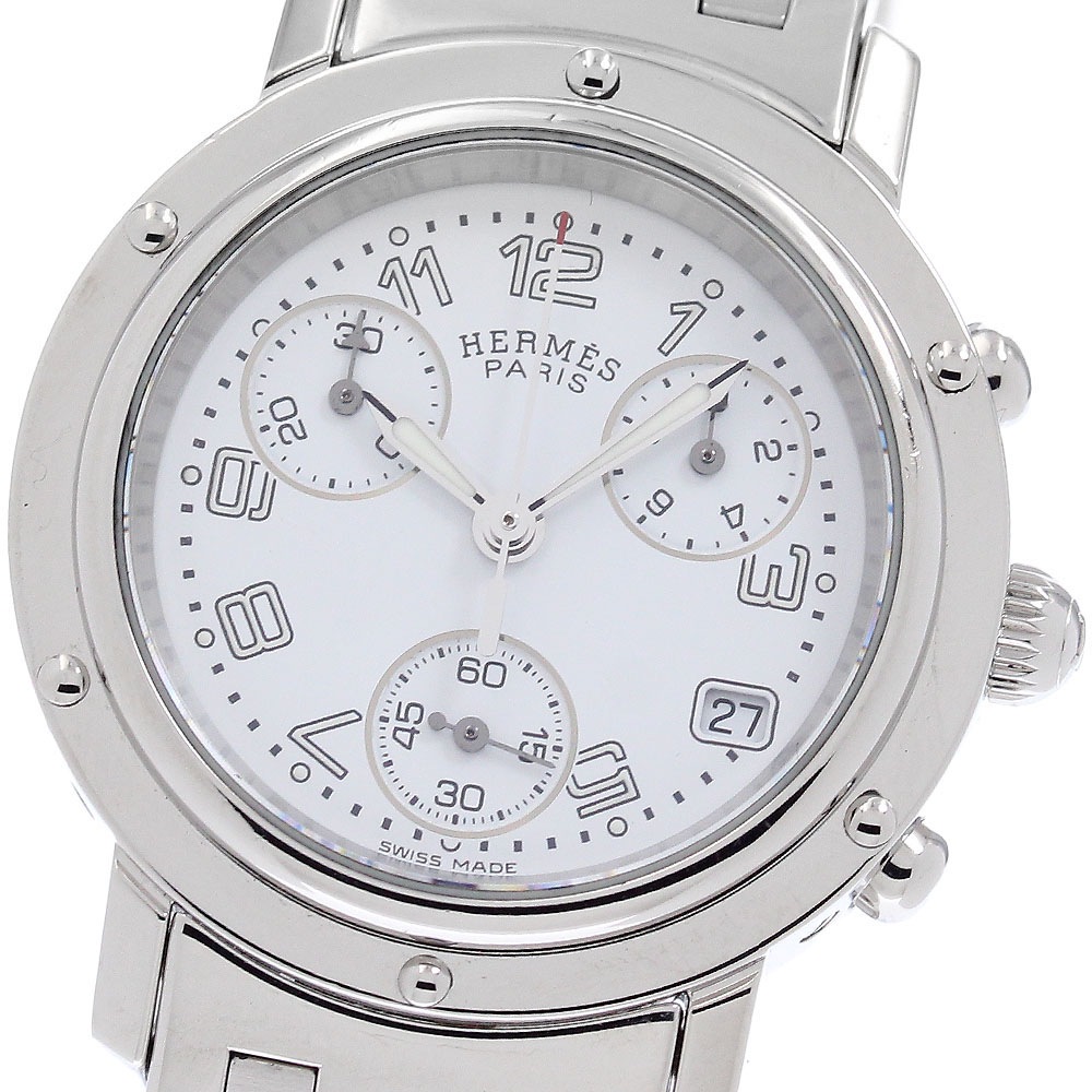 エルメス HERMES CL1.310 クリッパークロノ デイト クォーツ レディース _943847【中古】
