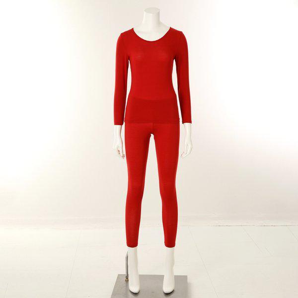 女性モーダル100番手室内着SET (WLG4910C,L RD)