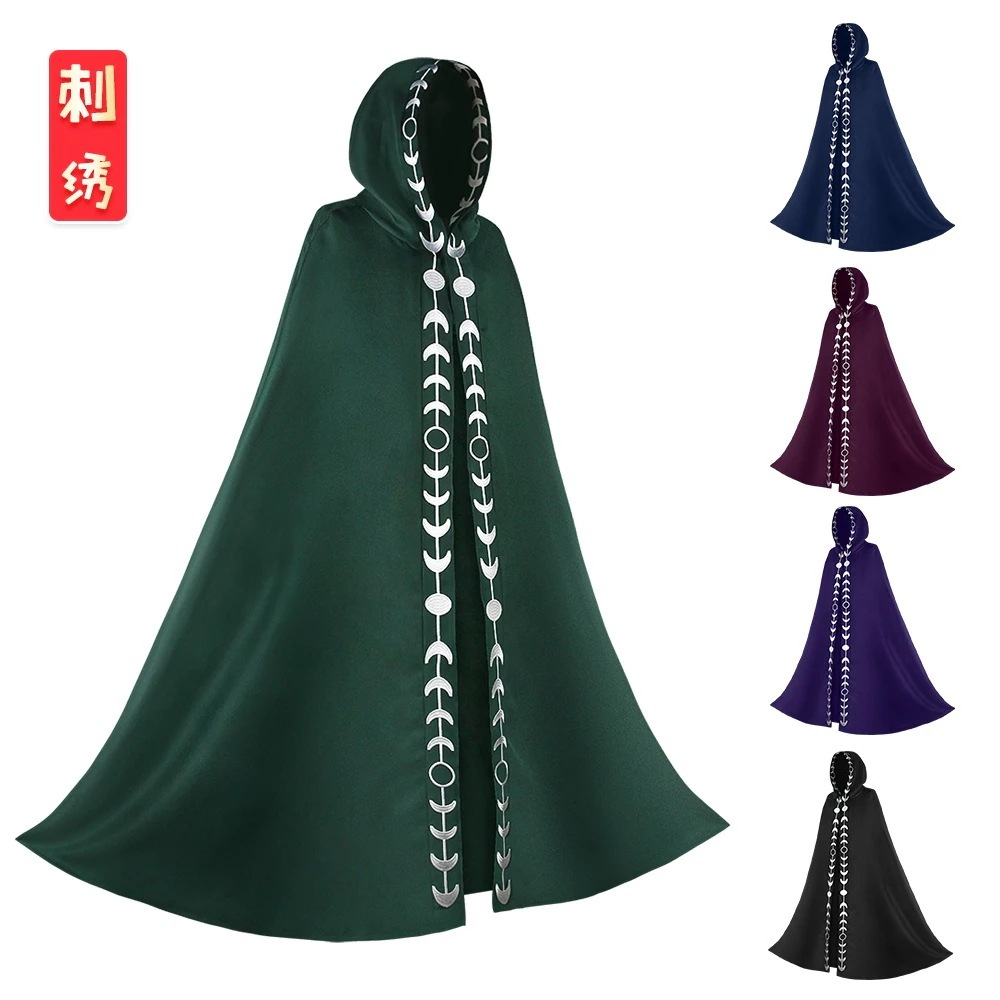 帽子マント中世ルネッサンス5色マント刺繍ハロウィーンコスプレ衣装