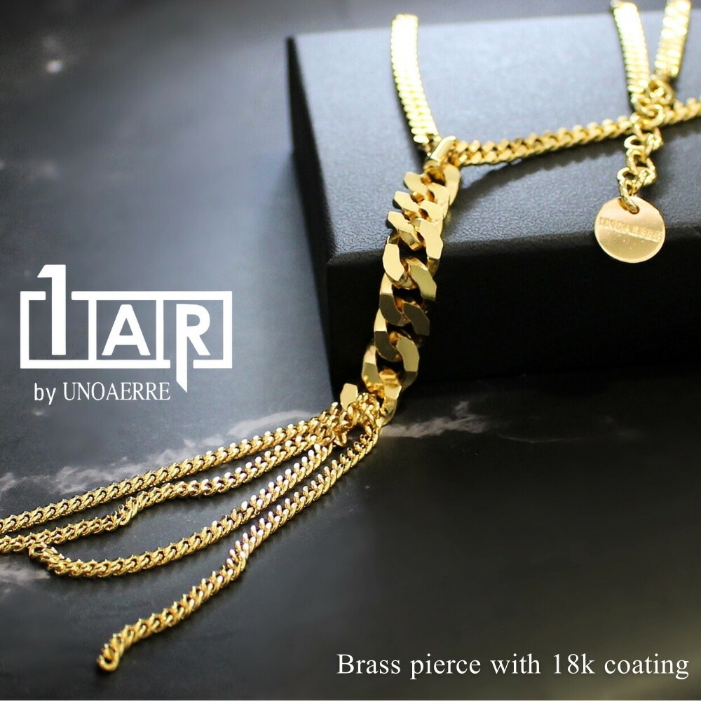 正規品 ショッパー付き 1AR ウノアエレ 真鍮 ネックレス Y字チェーン チェーンネックレス イエローゴールド イタリア製 レディース プレゼント 贈り物 女性 親友 彼女 母 妻 誕生日 プレゼン