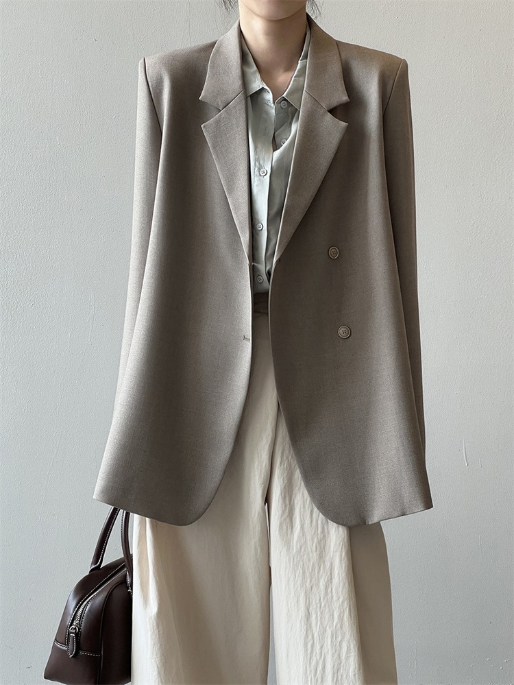 通勤する イレギュラー ギャザリング コート 2024秋 気質 スプリット スーツコート オシャレ