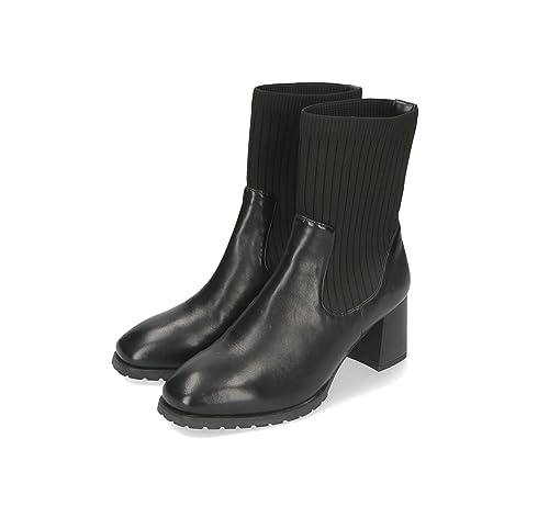 [オリエンタルトラフィック] ファッションブーツ ブーツ レディース ニットブーツ スクエアトゥ 太めヒール 履きやすい 歩きやすい 大人っぽい BLACK(23AW) 25.0~25.5 cm