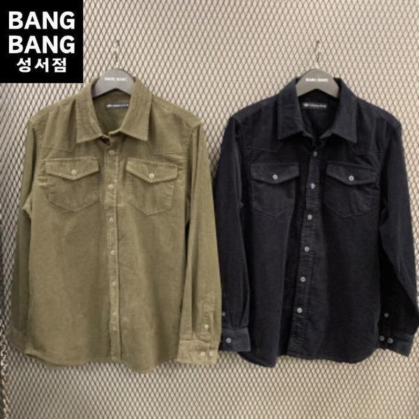 HC04 秋の男性用ツーポケット コーデュロイ コットン ゴールデンシャツ 無地 綿100% ベーシック 長袖シャツ (S41914560)