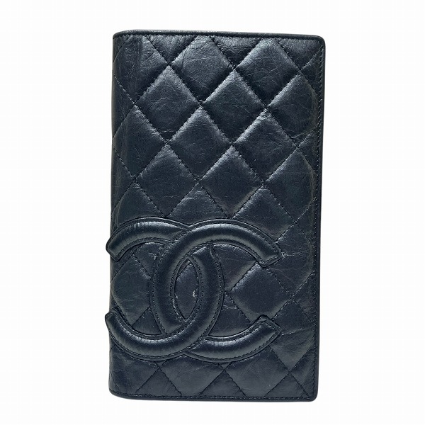 シャネル CHANEL カンボン 長財布 2つ折り財布 【中古】