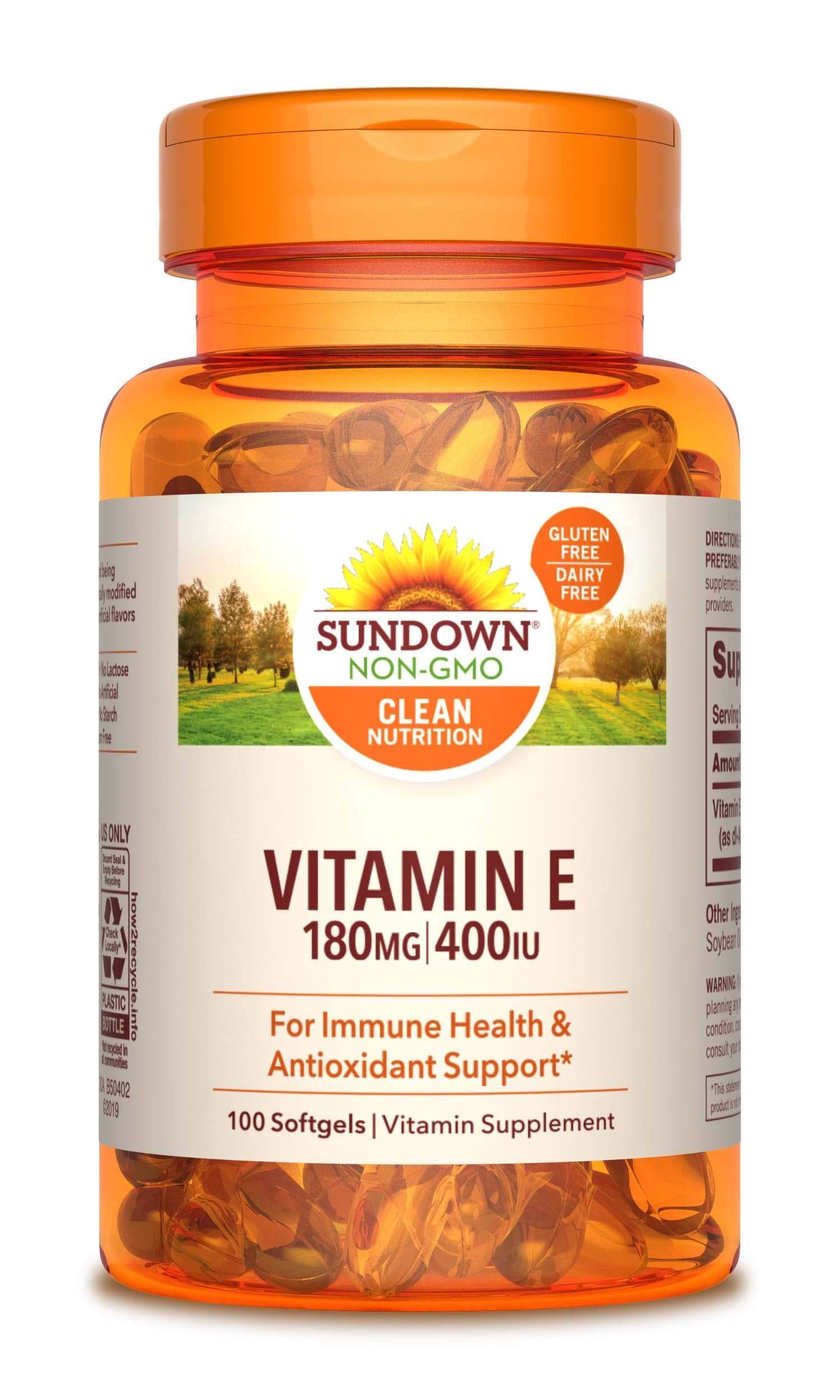 Sundown Vitamin E 400 IU Di-Alpha， 100 Synthetic S