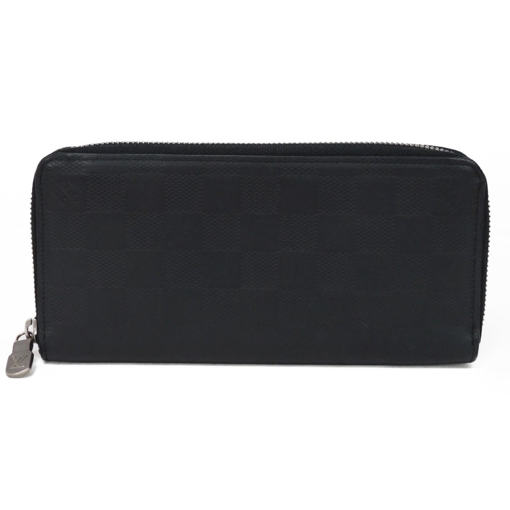 【中古】 長財布 ブラック 新型 ラウンドファスナー RFID ジッピーウォレット ヴェルティカル ダミエ アンフィニ N63548