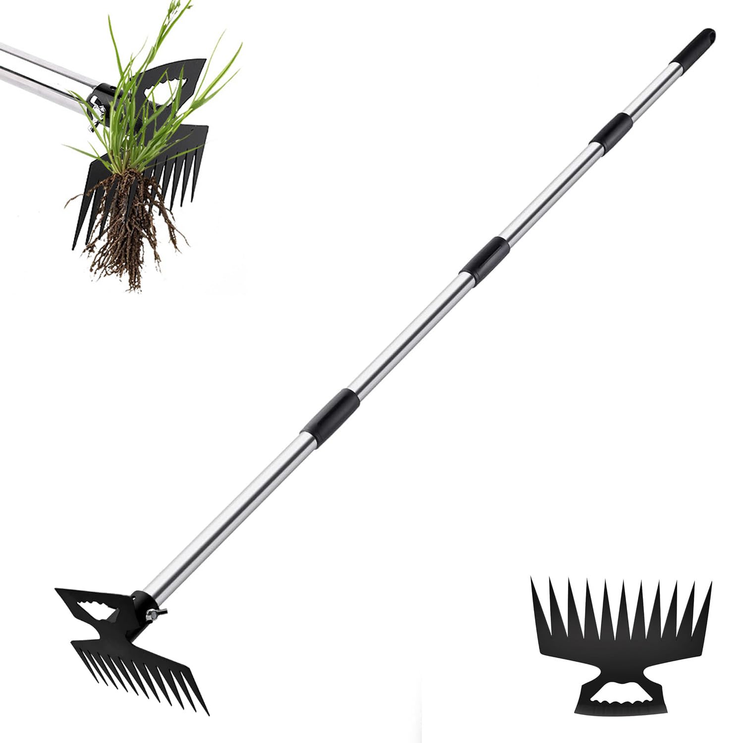 雑草取り器具 80cm/120cm/160cm 草取り道具 草取り 道具 根こそぎ レーキ 除草 草刈りレーキ/鍬 草削り 立ったまま 草取り器 立っ た まま 庭 の 雑草むしり らくらく 除草 畑