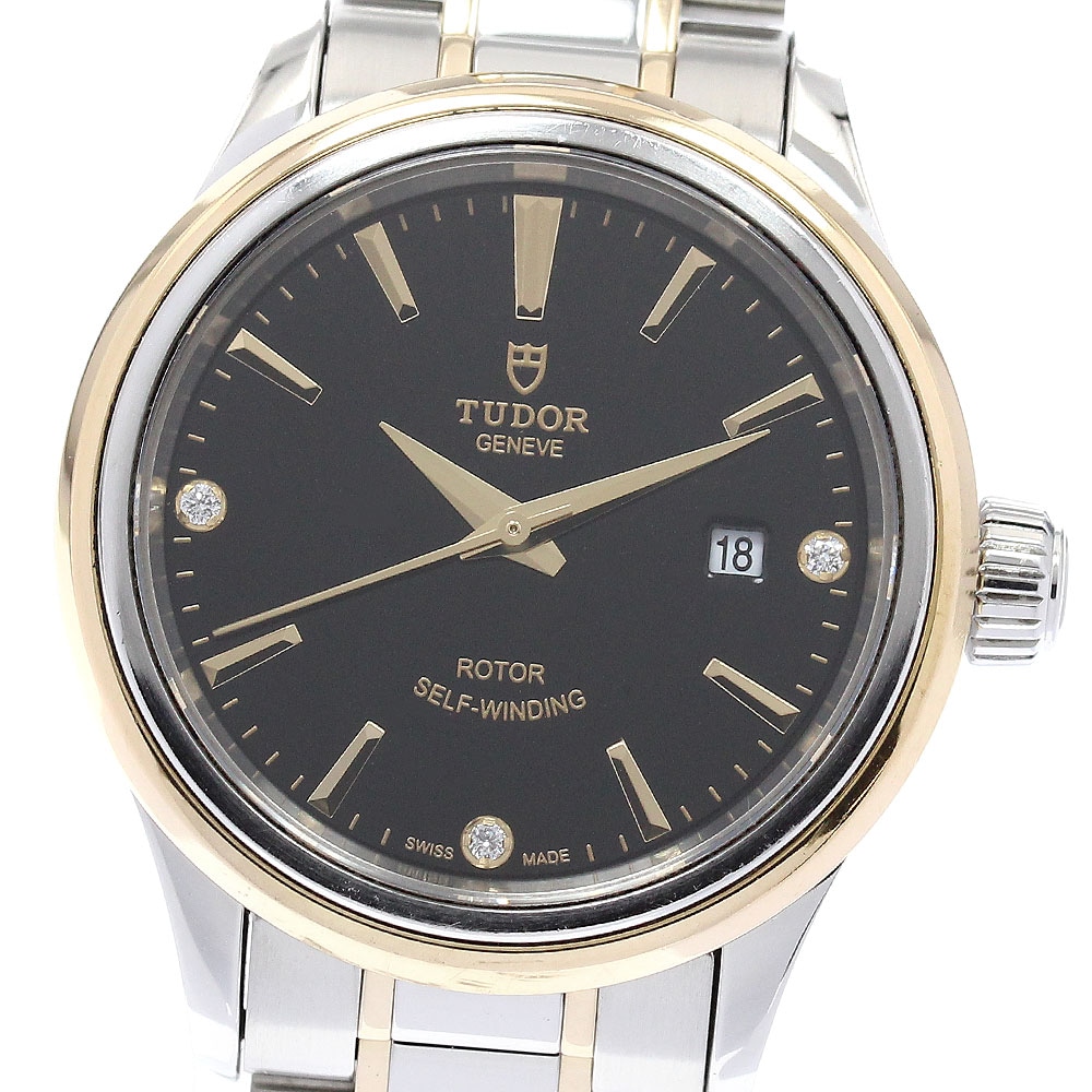 チュードル TUDOR 12103 スタイル デイト 3Pダイヤ 自動巻き レディース 良品 保証書付き_933101【中古】