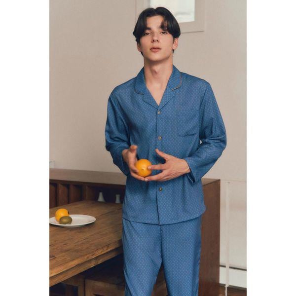 ビーナス正常プレミアム綿100繍の朱子ジャカード男性パジャマ メンズ寝巻き VPA4562M NB C_P405329229