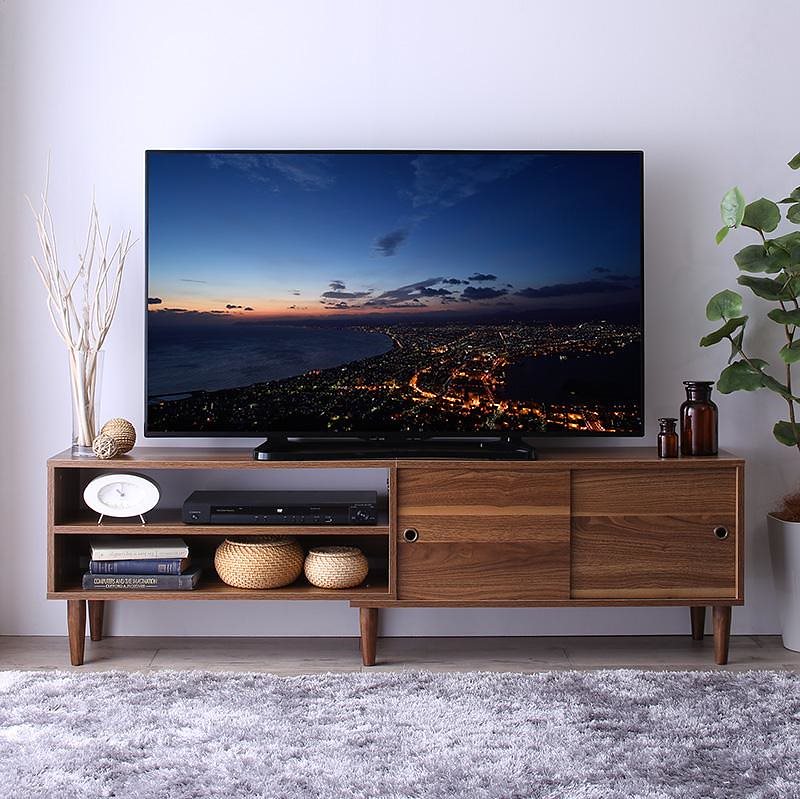 大型テレビ55V型まで対応 デザインテレビボード [Retoral]レトラル 幅150cm ウォルナットブラウン