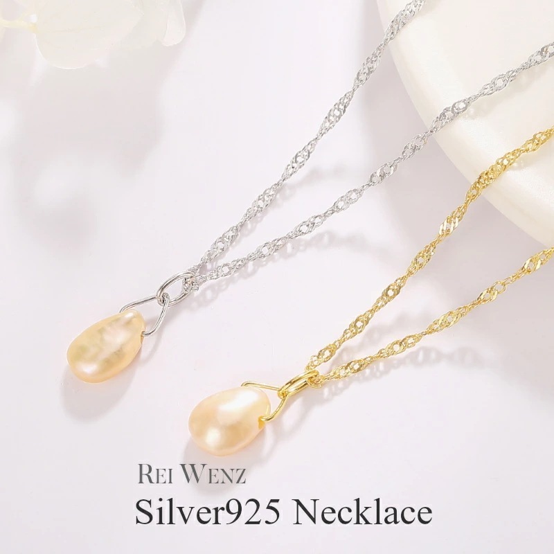 【高品質Silver925】ネックレス バロックパール ママスーツ 淡水パール ママスーツ Silver925 大人かわいい おしゃれ かわいい シンプル レディース シルバー ゴールド Silv