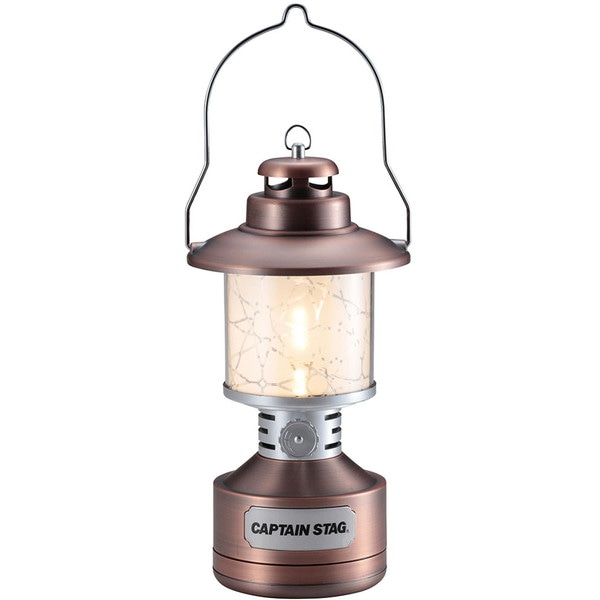 CAPTAIN STAG キャプテンスタッグ ツインライト LEDランタン ステンドグラス風シート付 アンティーク UK4057