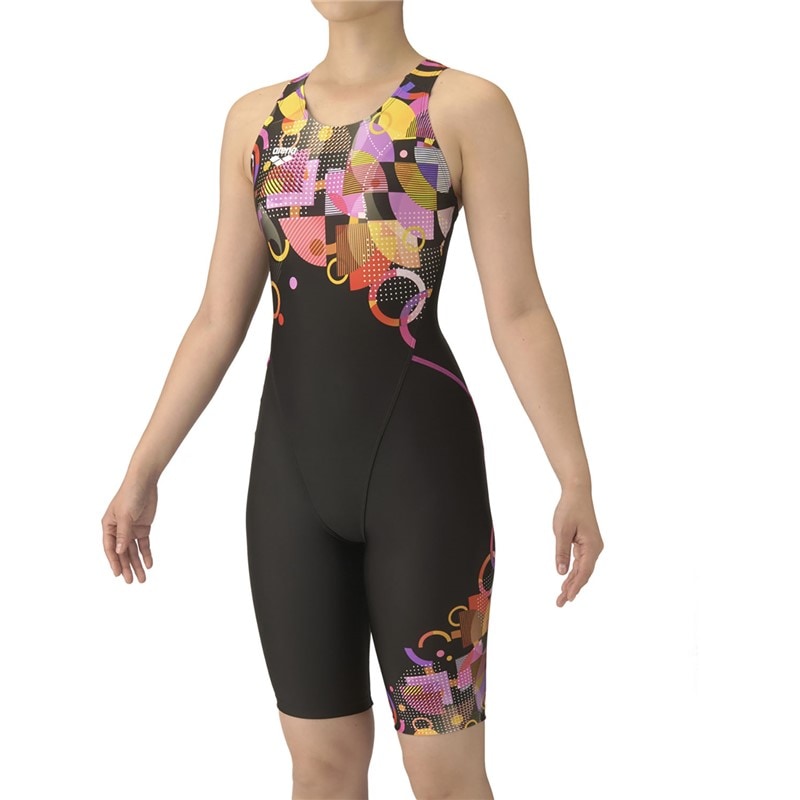 フイツトネスワンピーススパツツ 水泳水着W フィット (as5fwf12l-bkor)