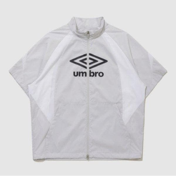 ジャケット LQC UQ221SJK53-WGR ダブルカット ビッグロゴ スタンネック 半袖ジャケット / WHITE GREY
