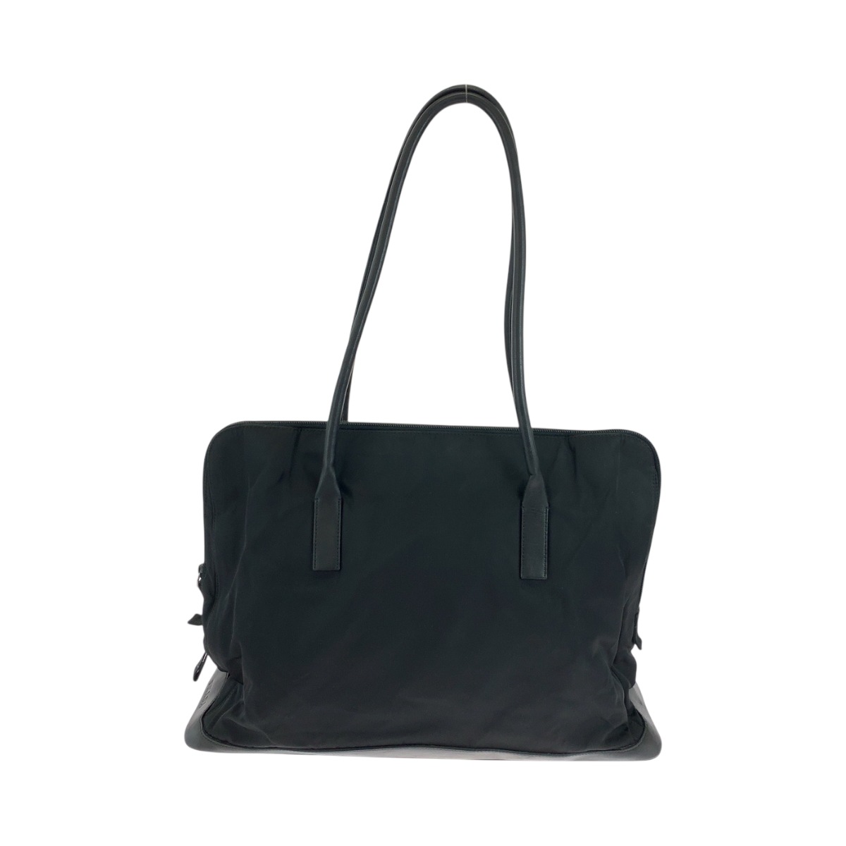 美品 テスート ロゴ ブラック 黒 シルバー金具 ナイロン/レザー トートバッグ ショルダーバッグ レディース 503778