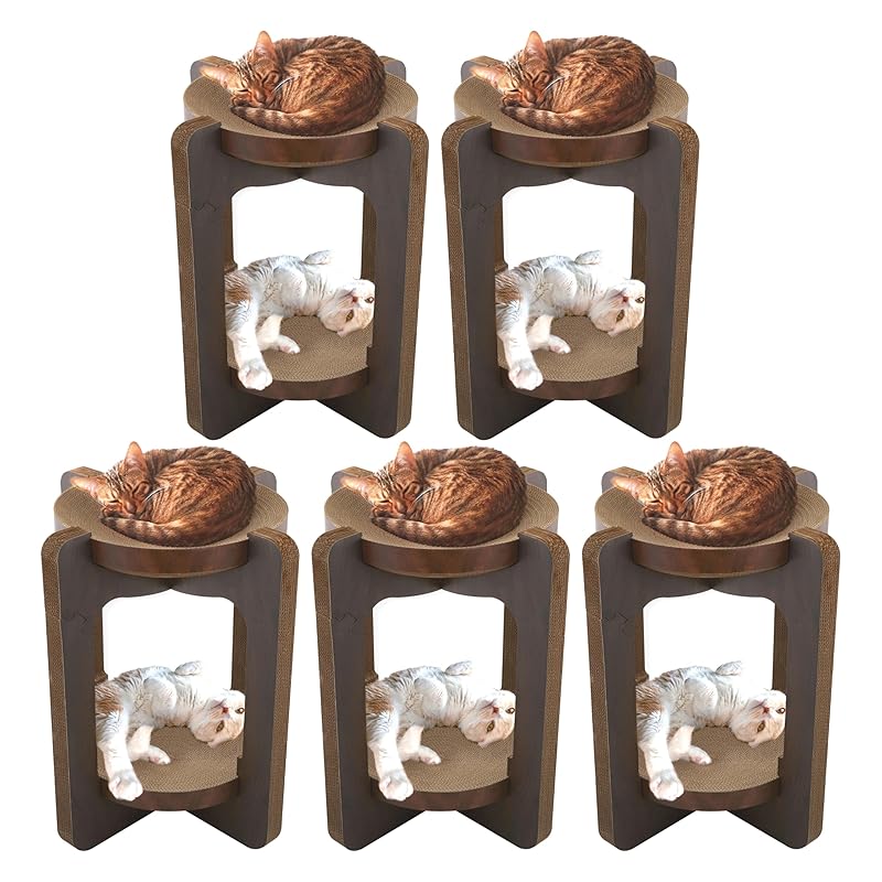 猫壱 爪とぎ バリバリボウルタワー ダークブラウン レギュラー 5個セット【ケース販売】 レギュラー/本体×5