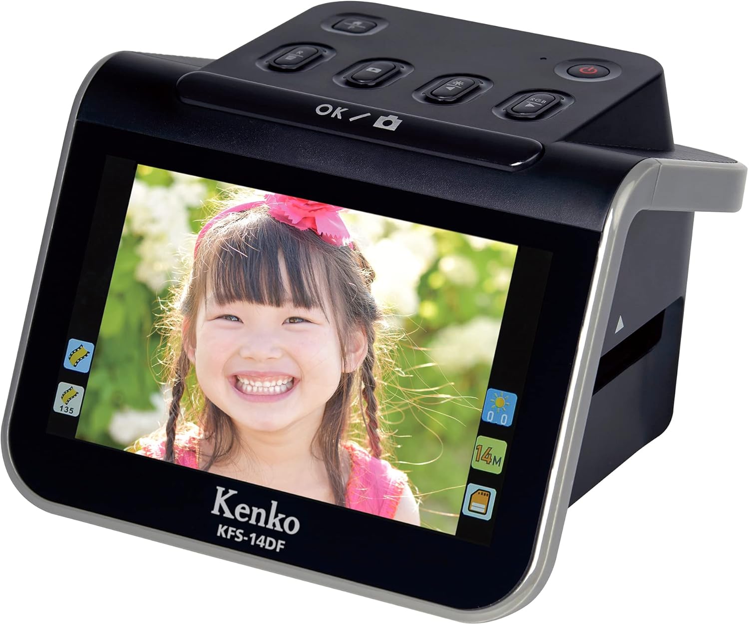 ケンコー(Kenko) フィルムスキャナー KFS-14DFST 液晶プロテクターセット 35/110/126フィルム対応 有効画素数1240万画素 5.0インチIPS液晶 SDHCカードスロット U