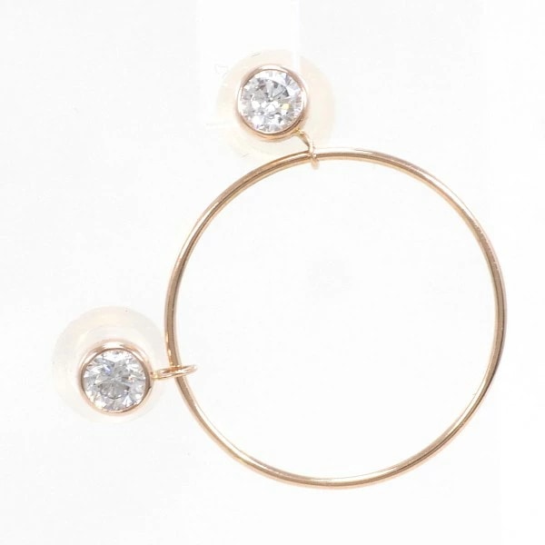14K YGPG ピアス(片耳) ジルコニア 総重量約0.4g ジュエリー 中古