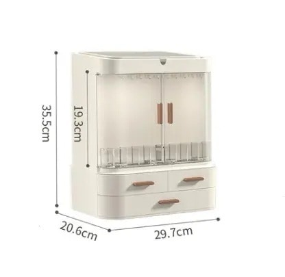 [急速出荷]insLEDミラー化粧品収納ケースライトミラーデスク化粧品収納ケーススキンケアアクセサリー棚 5,081円
