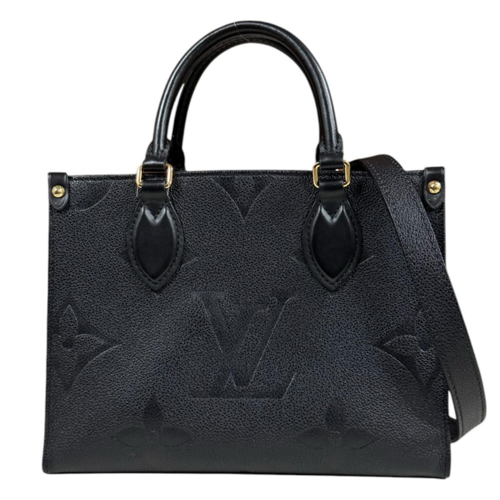 ルイヴィトン オンザゴーPM モノグラムアンプラント ショルダーバッグ モノグラムアンプラント M45653 ブラック LOUIS VUITTON 中古