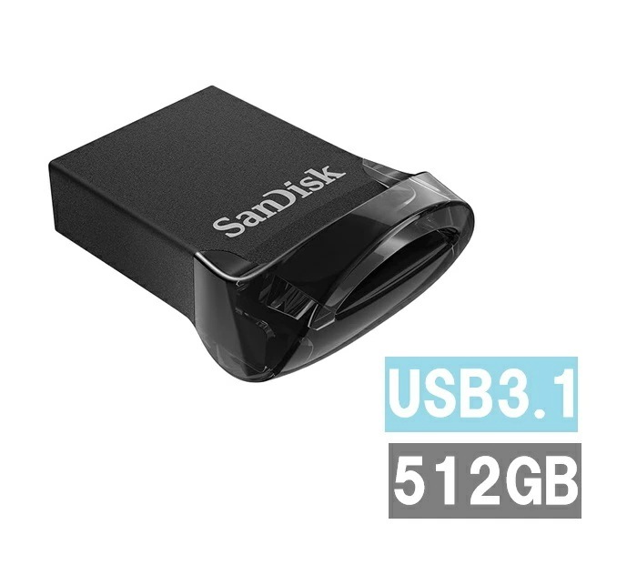 サンディスク USBメモリ 512GB SDCZ430-512G-G46 Ultra Fit USB Sandisk ウルトラフィット フラッシュドライブ 外出 パソコン 持ち運び 並行輸入品