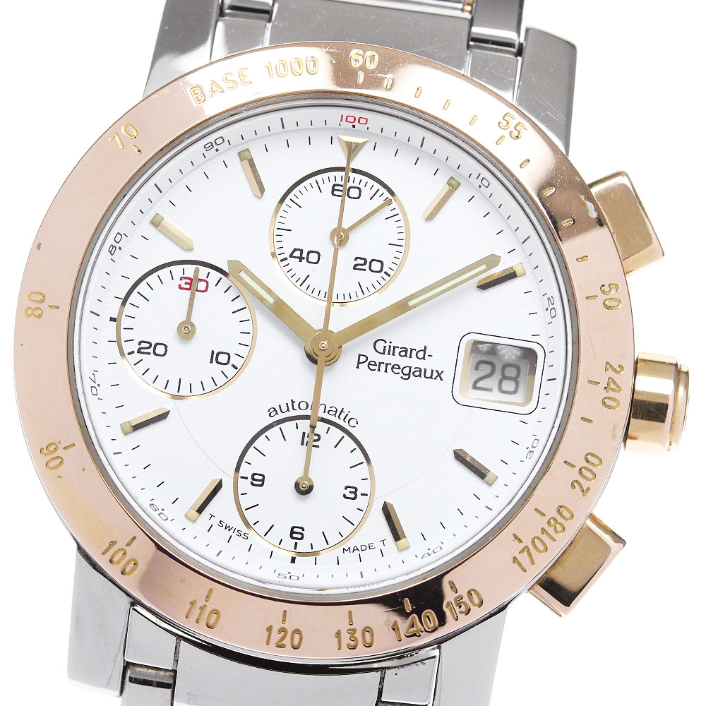 ジラール・ペルゴ GIRARD PERREGAUX 7500 クロノグラフ PGベゼル クロノグラフ 自動巻き メンズ 保証書付き_848928【中古】 246,900円