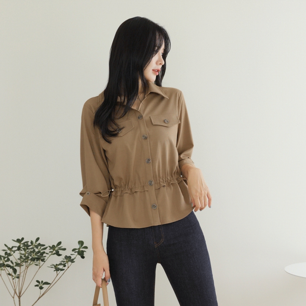 Click & Funny Ben リンクルフリーストリングブラウス 8,536円