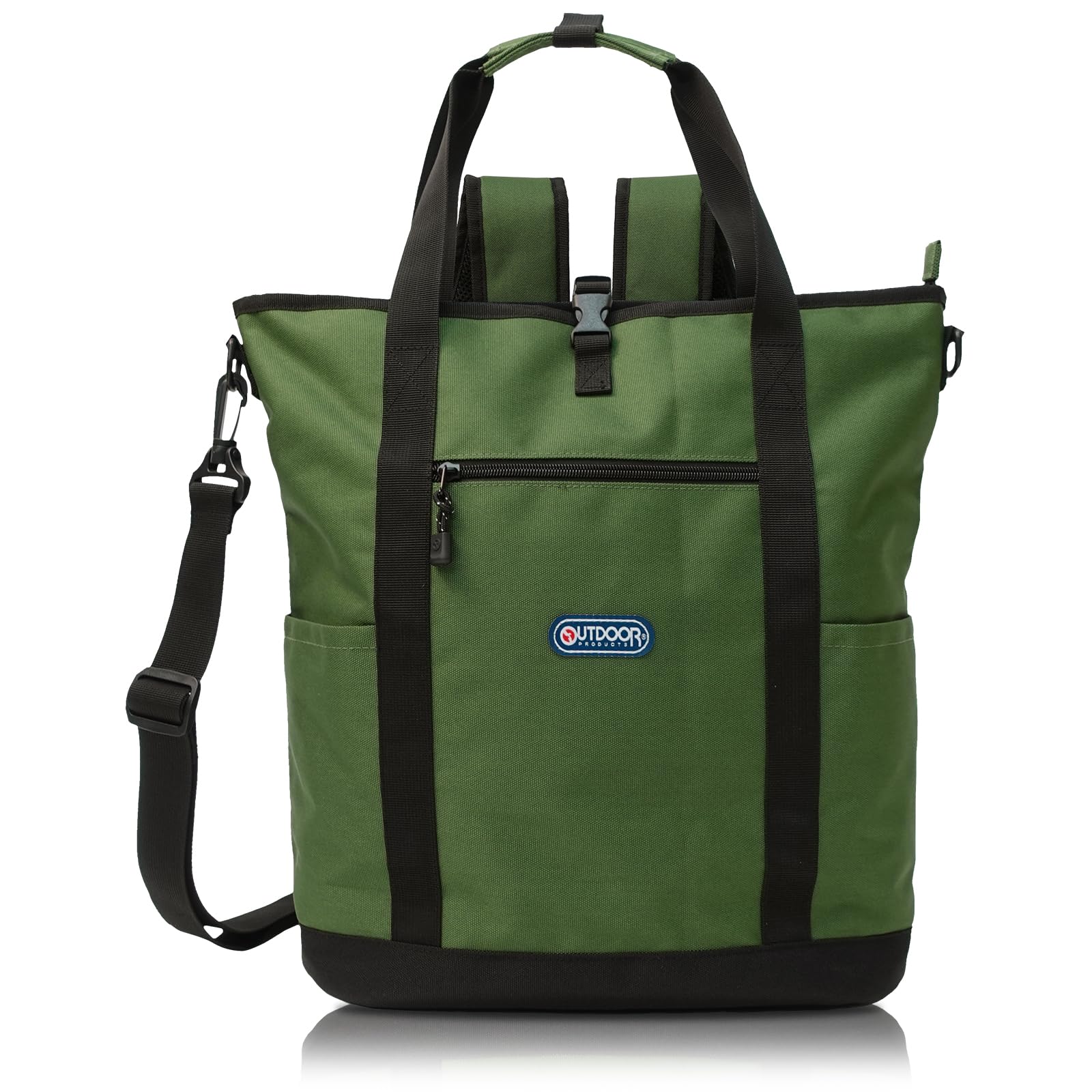 [アウトドアプロダクツ] トートリュック ショルダーベルト付 大容量 A4収納 PC収納 ポケット多数 マルチウェイ メンズ 22469063 グリーン F