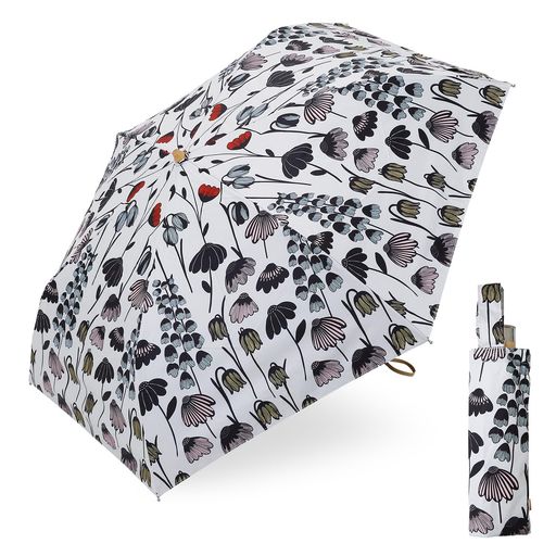 小川(OGAWA) 日傘 レディース 晴雨兼用折りたたみ傘 UVカット率&遮光率99.9%以上 遮熱加工 安全手開き 50CM KORUKO コルコ スプリングフラワー はっ水 安全カバー付き トート