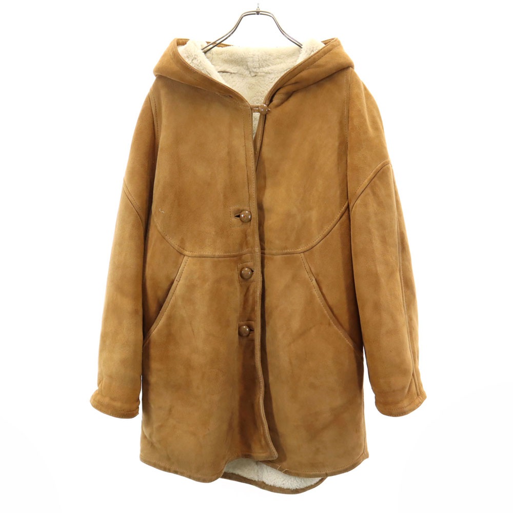 Shearling 80s ヴィンテージ ムートンコート 46 ブラウン レディース 古着