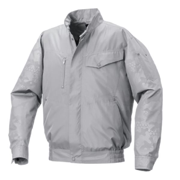 KU92000 空調服 ポリエステル製 エンボスプリント 服のみ グレーxグレーエンボス L