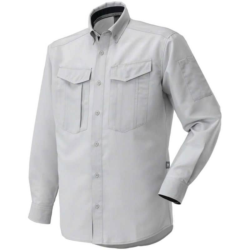 ミズノ　布帛ワークシャツ(長袖)［ユニセックス］ XL XL 04：ベイパーシルバー　F2JCA18004