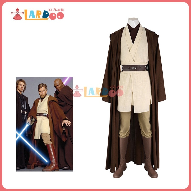 【工場直販 品質保証】 スター・ウォーズ エピソード3/シスの復讐 オビ ワン ケノービ 素材改良/ベルト道具改良 コスチューム コスプレ衣装/靴