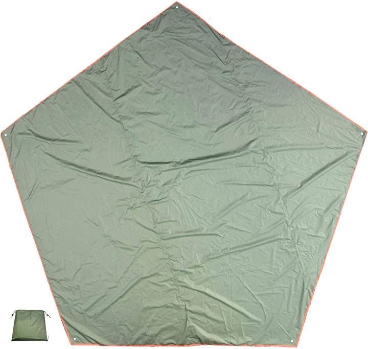 ５角形 グランドシート ペンタゴンタープ キャンプ フットプリント 400(グリーン)
