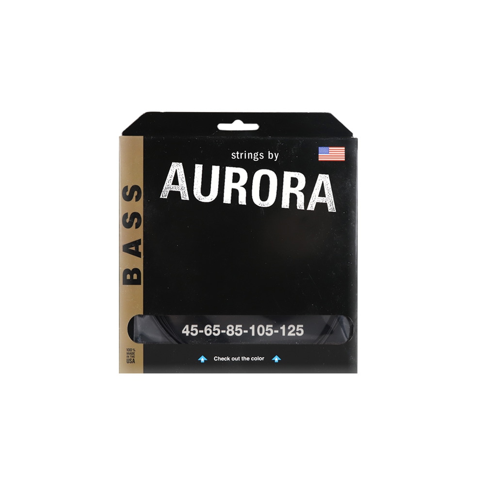 Aurora オーロラ シリーズ 5弦ベース弦 AURBB ブラックの弦 045-125