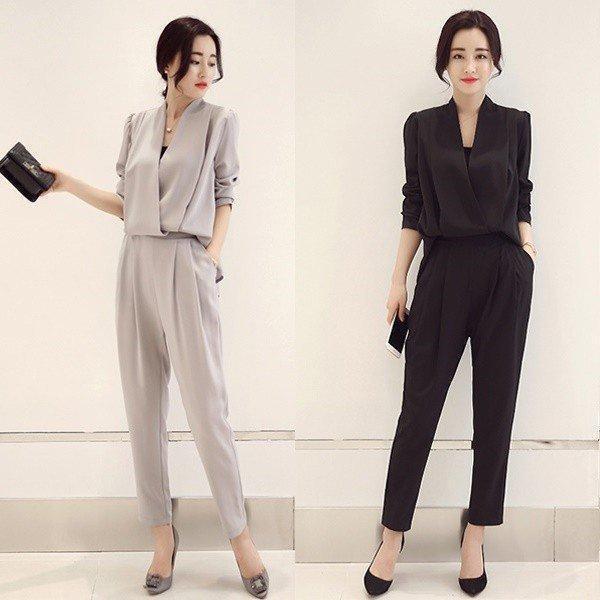 かっこいい パンツドレス 袖あり アップ パーティードレス 結婚式 お呼ばれ ドレス 服装 20代 30代 40代 大きい 長袖 黒 赤