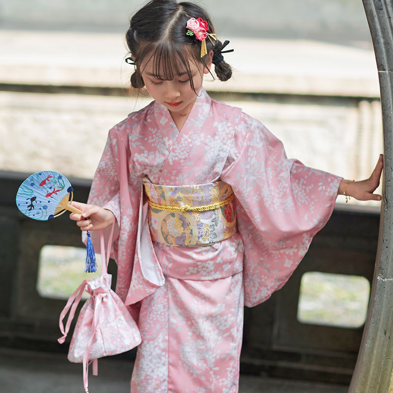 【送.料.無.料.急速発送】和服女の子和服子供浴衣子供桜写真子供服子供春夏春夏 5,893円