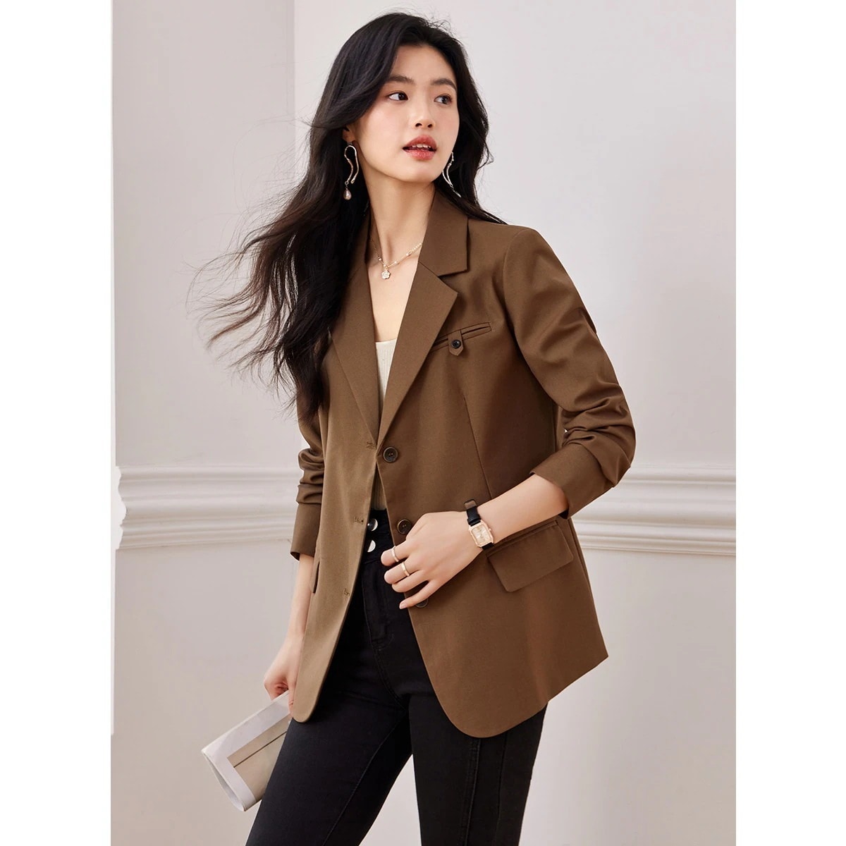 アウタートレンチコートトップス おしゃれアウター 高品 秋 百掛け アウター レディースアウター 【秋の準備】2024新作 ラシャ 質トレンチコート ジャケット