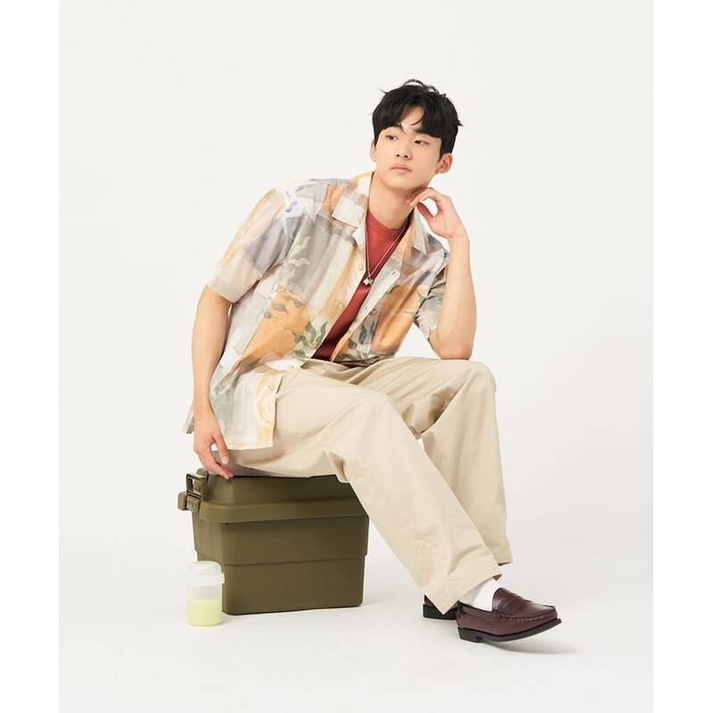BEANPOLE MEN 植物モチーフ半袖シャツ ベージュ (BC5365C34A) BC5365C34A 405892