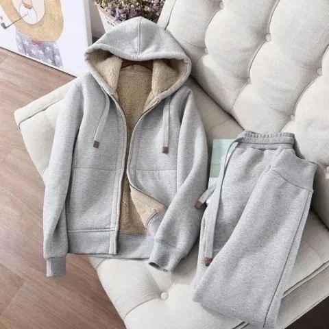 1つ買うと1つ裏起毛 厚手 小柄 スウェット+パンツ2点セットレディース おしゃれ 気質 セット 通勤 韓国ファッション セットアップ ダウンジャケット