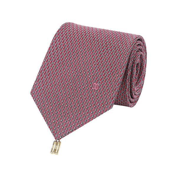 シルク100 スモール パターン オールオーバー ネクタイ ピンク__DLF1ACF1238P1