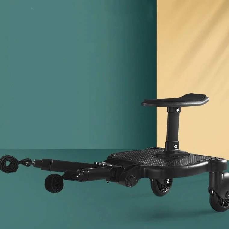 大好評！ベビーカーステップ ボード ベビーカー補助ペダル ステップ バギー サドル付き 二人乗り用ボード