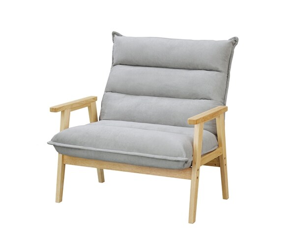 アイリスオーヤマ 1人掛けワイドハイバックソファ LHB-1W グレー