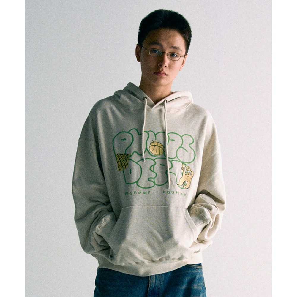 体育科 PHYPS グラフィティ ロゴ フーディ オートミール