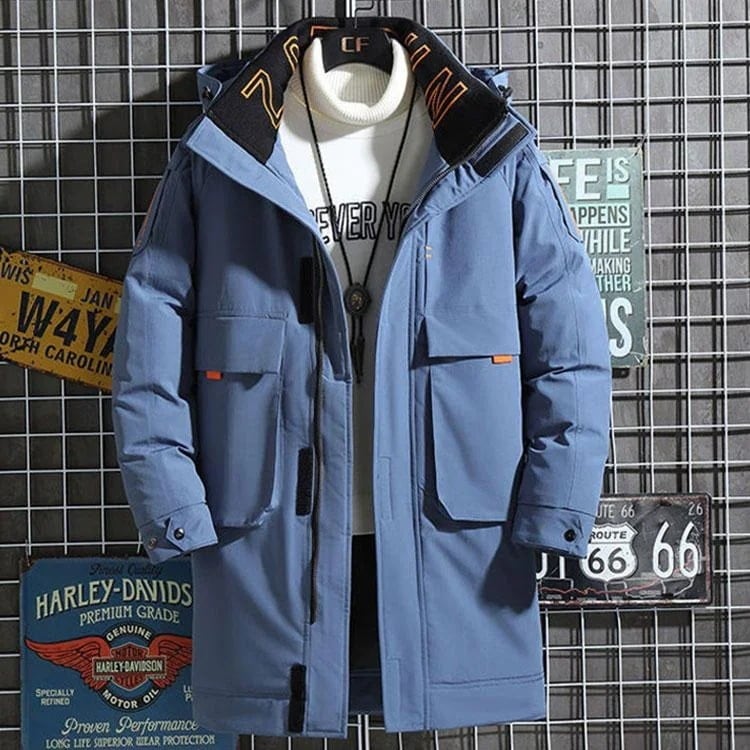 人気商品超目玉 ダウン90% 秋冬　ミドル丈ダウンコート メンズ ダウンコート フード付き ミドル丈 メンズ ダウンジャケット メンズコート アウター ダウン　防寒保温