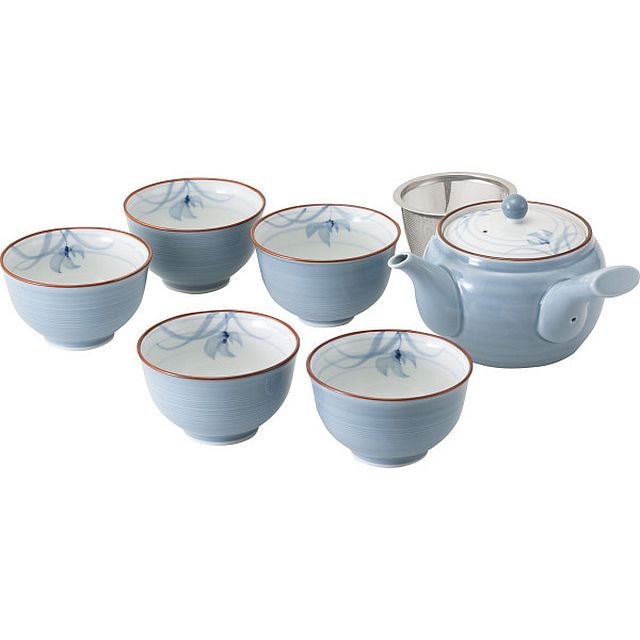 グレー蘭 急須茶器揃