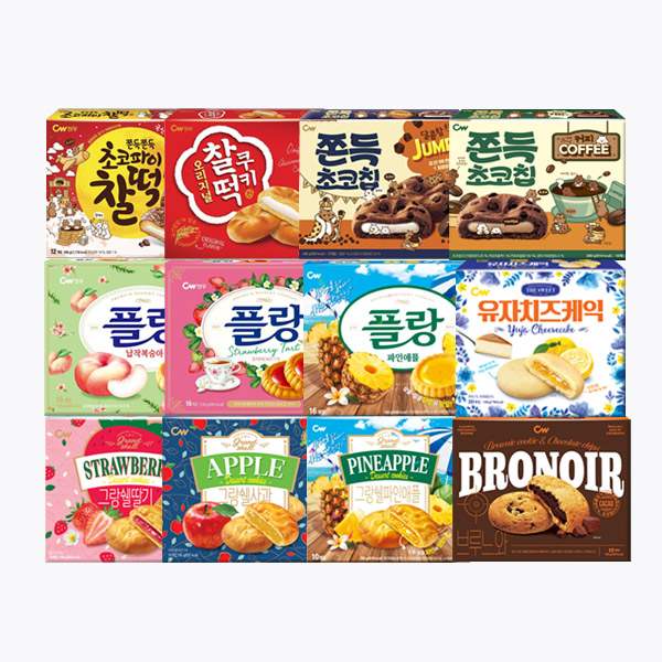 (スイートモン) チョンウ パイ コレクション セット 12種 餅クッキー+グランシェル+もちもちチョコチップ+ブルーヌと+フラン+チョコパイもち