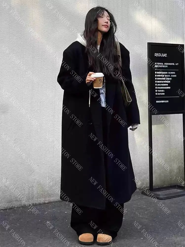 コート女厚手秋冬ミディアム丈小柄ファーコート-21